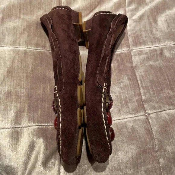 Miu MIU Suede Gemstone Bedazzled Shoes - Picture 11 of 13